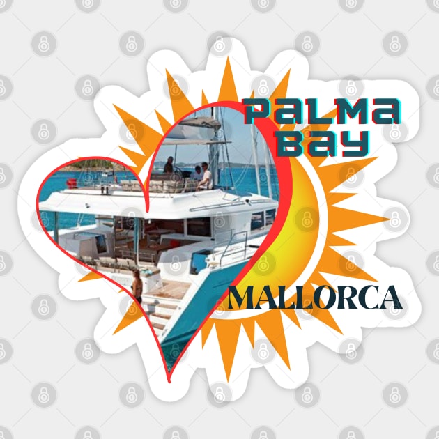 Palma Bay, Mallorca Spain Sticker by Papilio Art